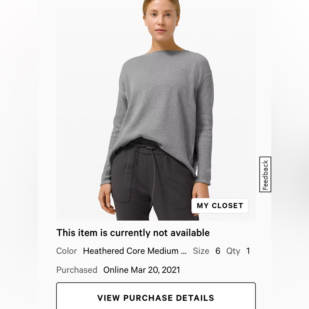 lululemon athletica Gray Long Sleeve Top